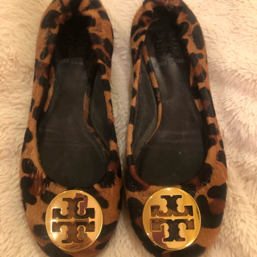 Tory Burch Girls Reva Cheetah Print Ballet Flats